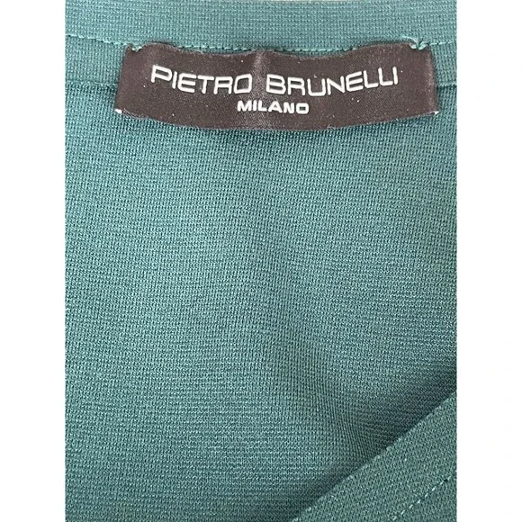 Pietro Brunelli Salisburgo Maternity Dress S Pinewood Green Rosette Sleeve Italy - Picture 12 of 16